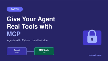 Python agent connected to MCP tools behind a padlock — building an MCP client in Python, Part 5 of the agentic AI series